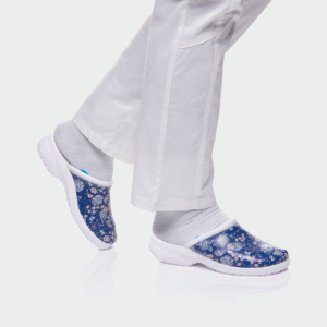 Bwell AERIAL Lady medical slippers are made of genuine leather in the front part. The sole is anti-slip from polyurethane, and the insole with an energy absorber in the heel area. Our medical slippers have a modern design in white color, and are light and comfortable throughout the work process.